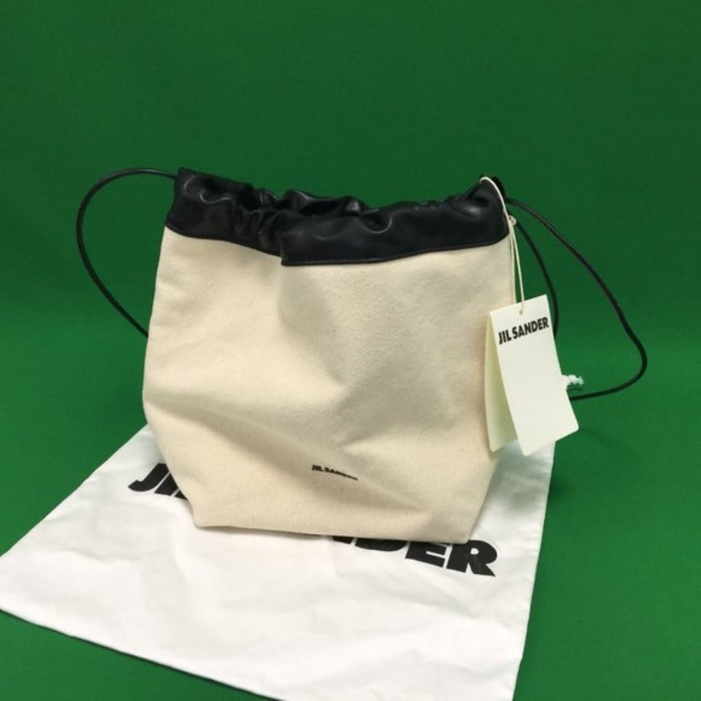 Jil Sander NWT Small Canvas Drawstring Crossbody Bag